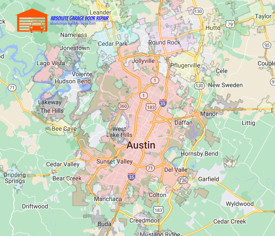 absolutegaragedoorrepair.com_austin_metro_map